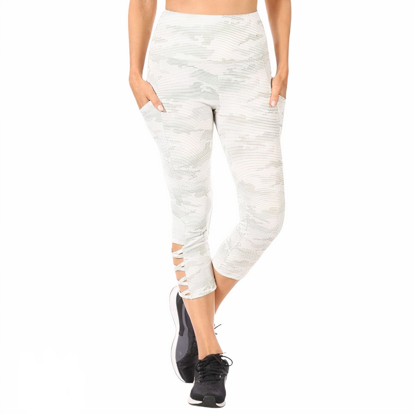 Women's Tummy Control Capri Leggings with Pockets (3-Pack)