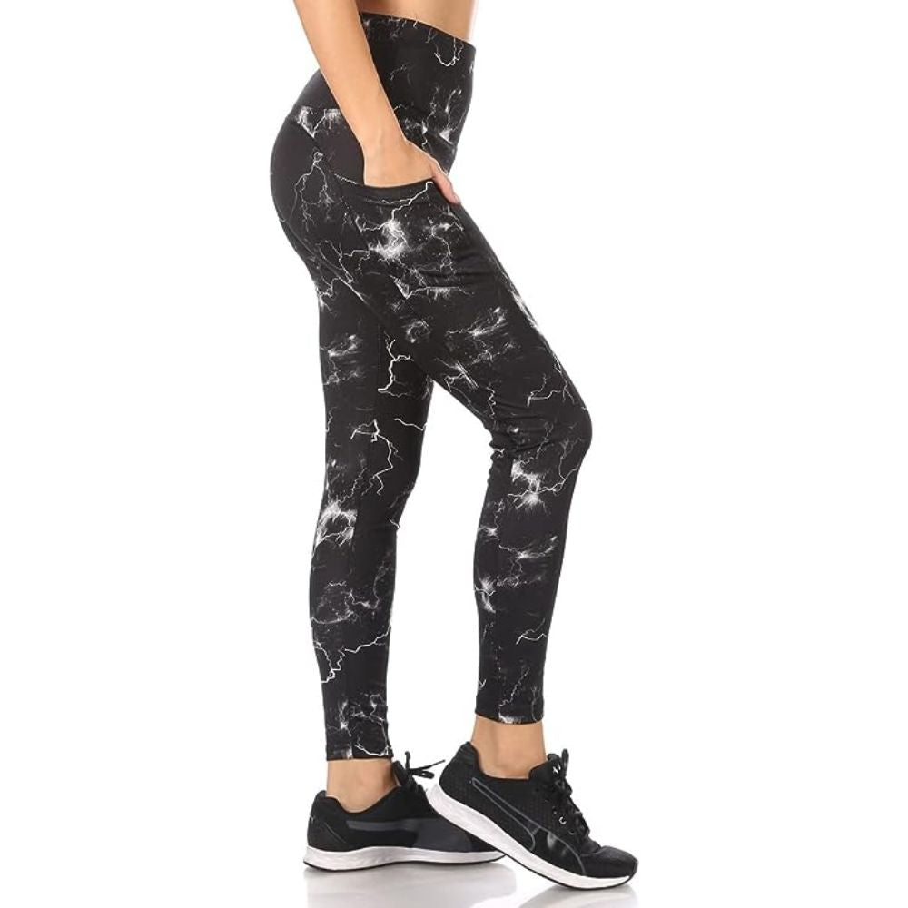 3-Pack: Women's Printed Active Leggings with Pockets