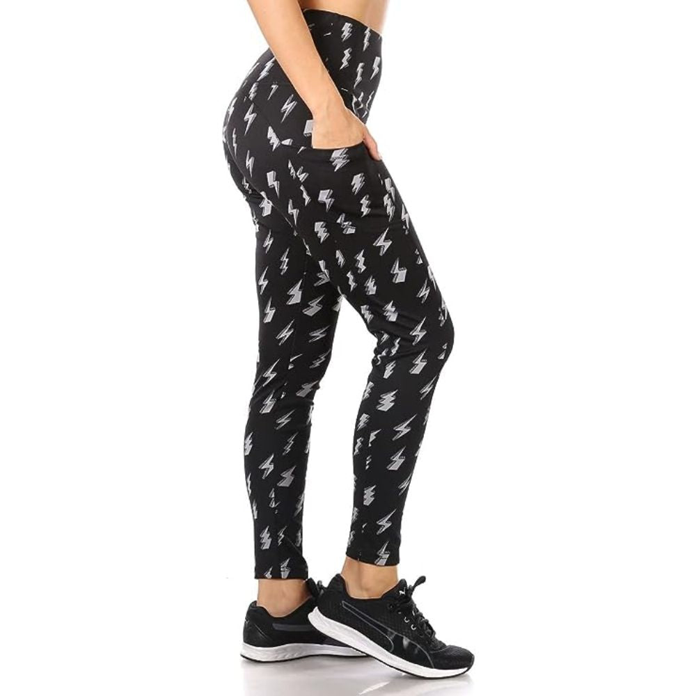 3-Pack: Women's Printed Active Leggings with Pockets