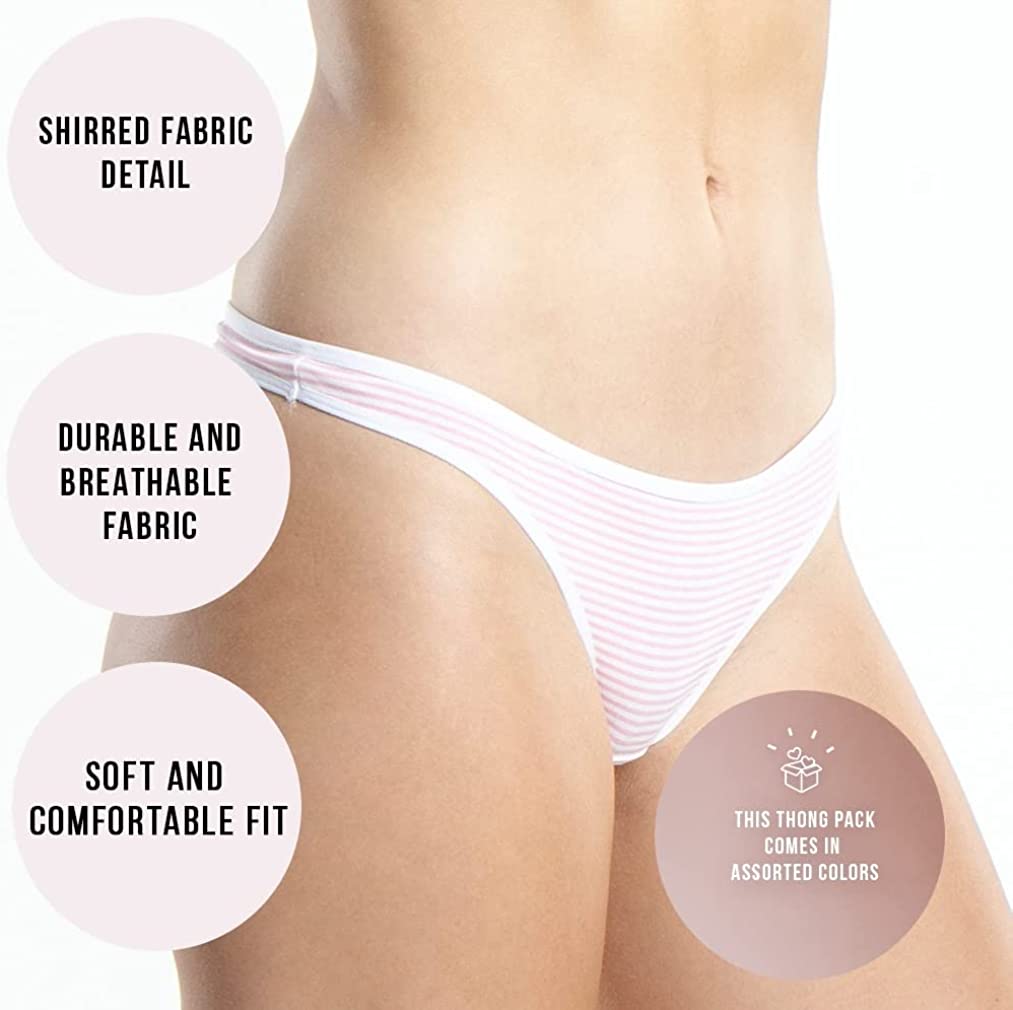 {8-Pack} Cotton Blend Thong Underwear