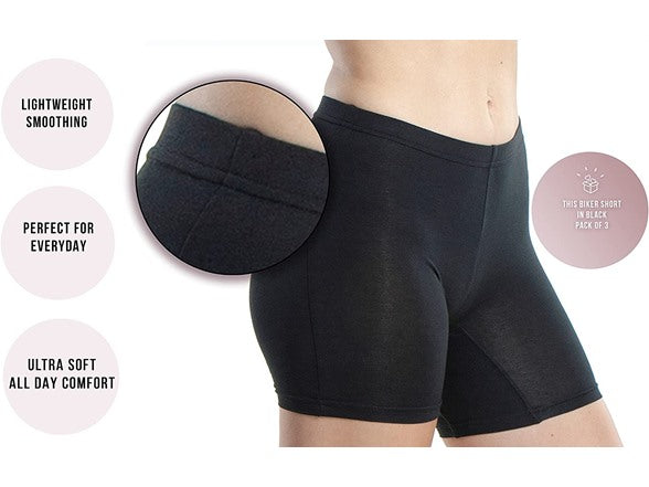 {3-Pack} Women's Biker Slip Shorts