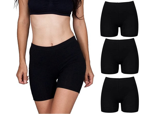 {3-Pack} Women's Biker Slip Shorts