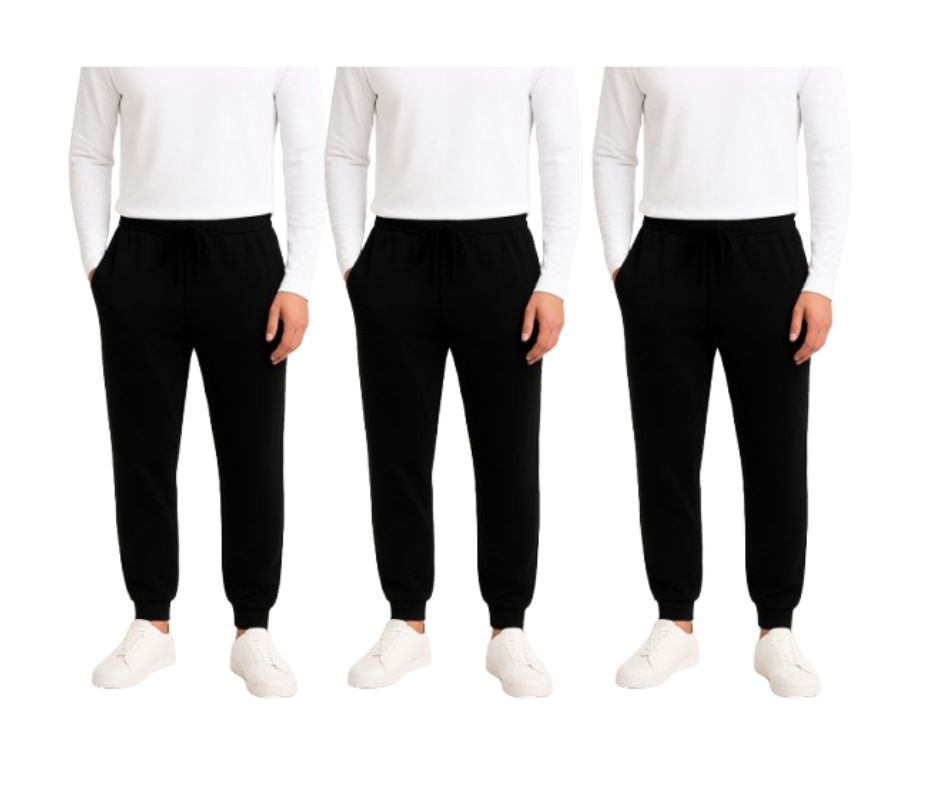 {3-Pack} Men's French Terry Joggers With Pockets (S-3XL)