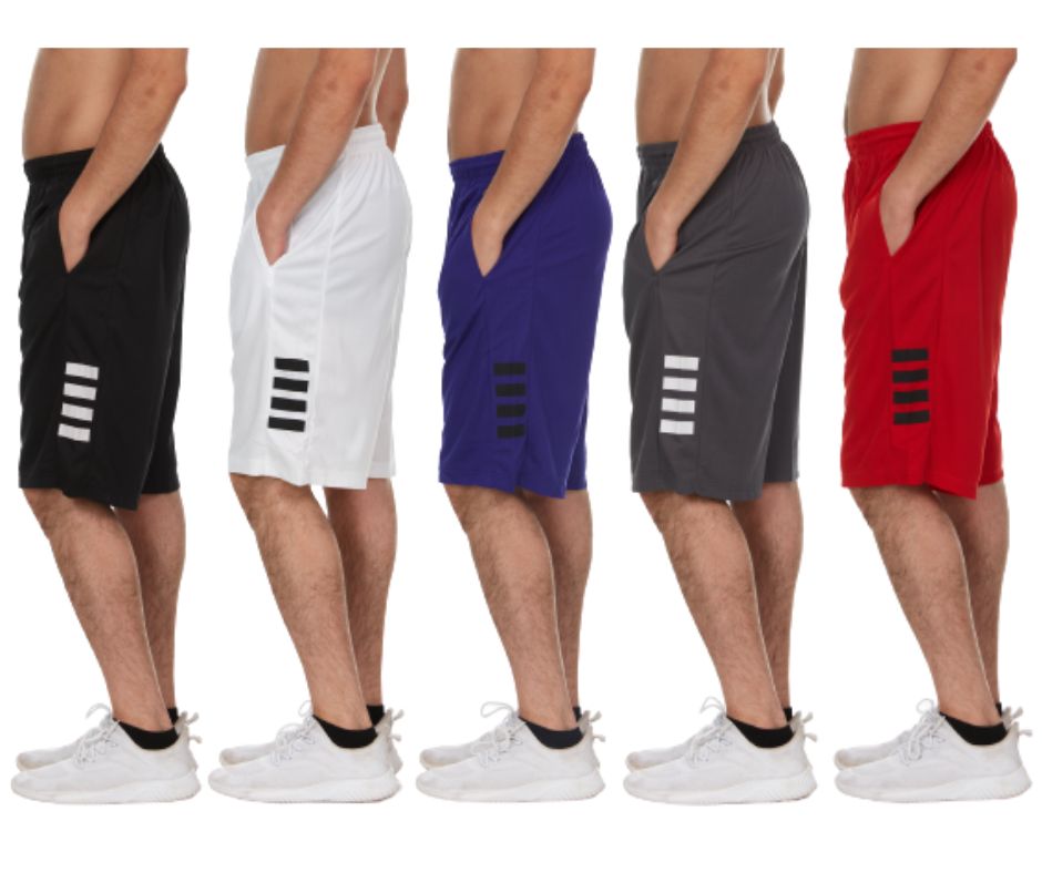 {5-Pack} Men's Active Athletic Performance Shorts