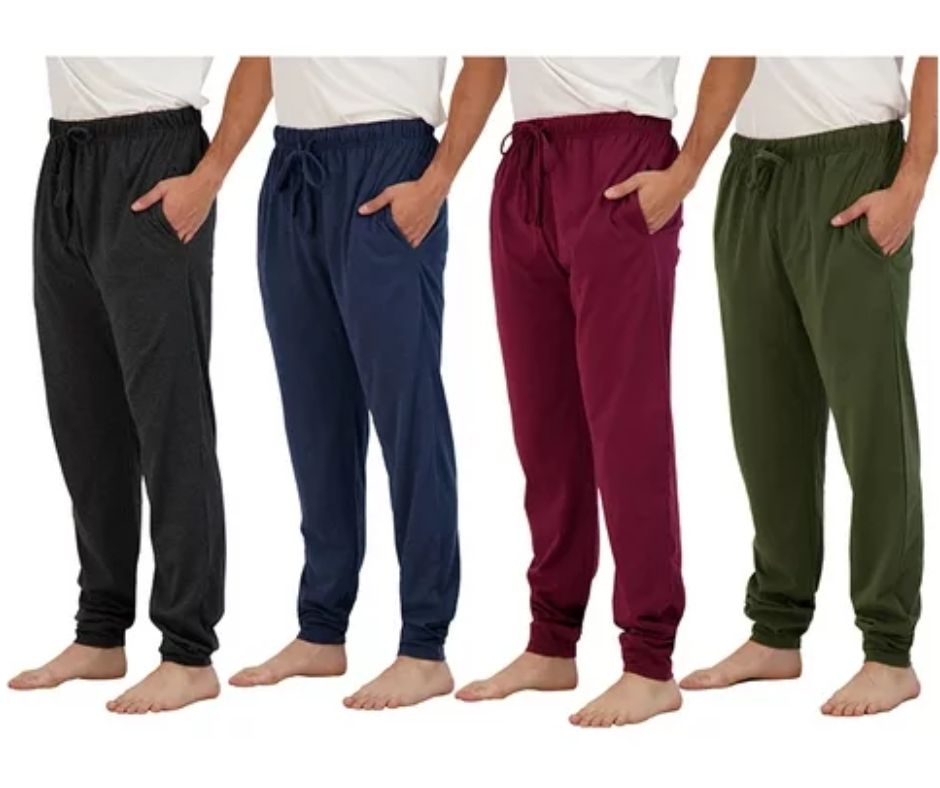 (4-Pack) Men's Cotton Lounge Jogger Pants with Pockets (S-3XL)