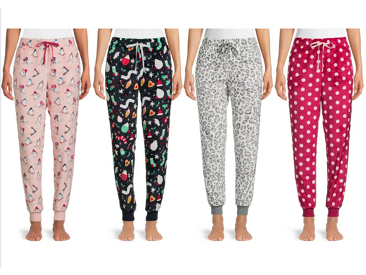 (3-Pack) Women's Soft & Plush Pajama Jogger Pants