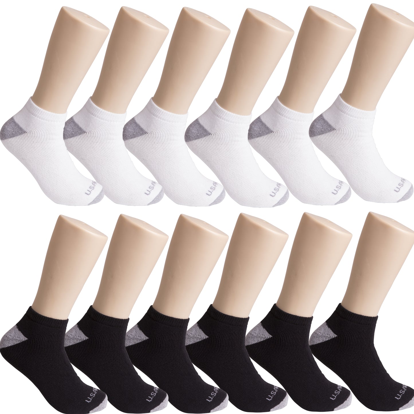 (12-Pairs) U.S. ARMY Tri-Blend Crew, Quarter, or No Show Socks