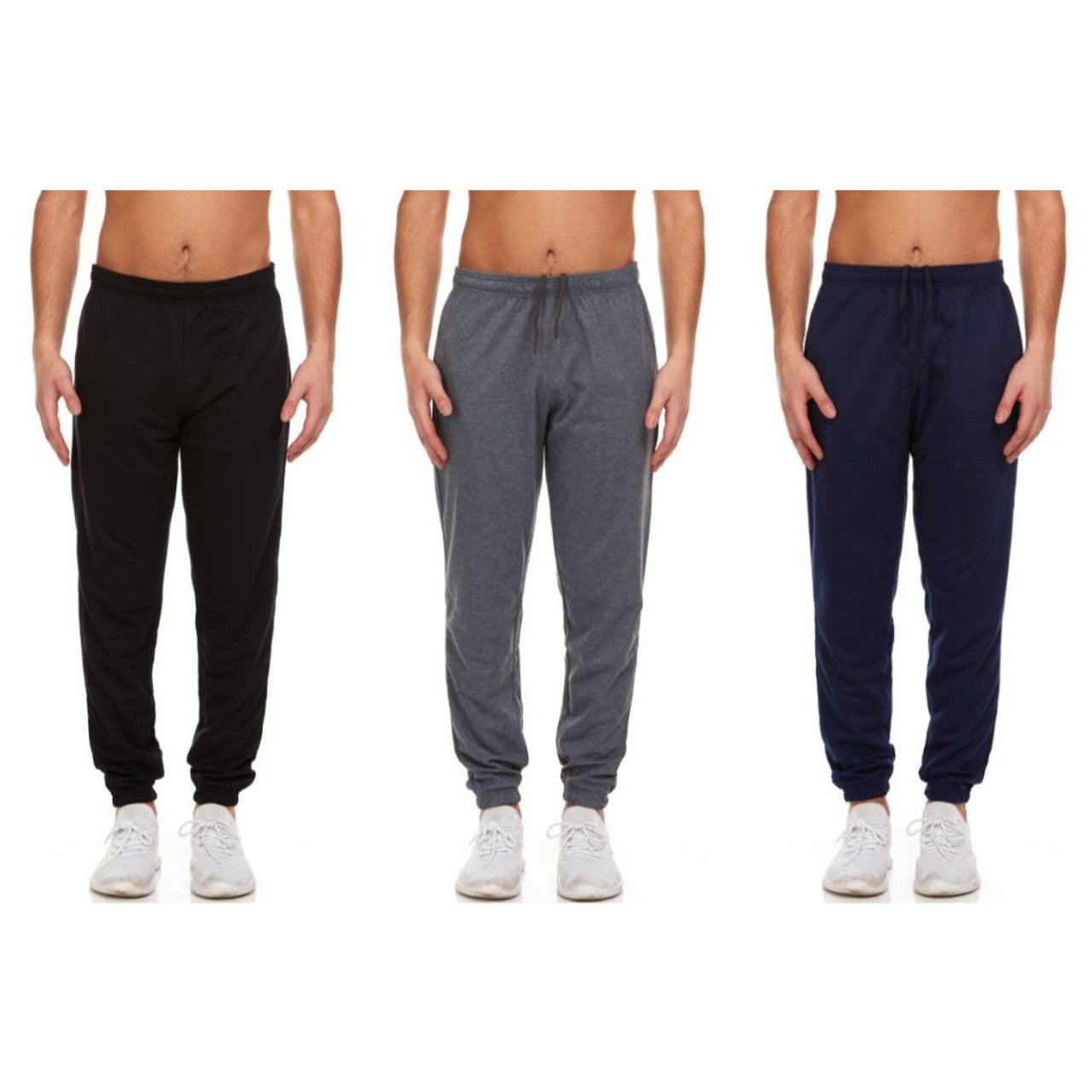 Men's French Terry Joggers with Pockets (3-Pack)