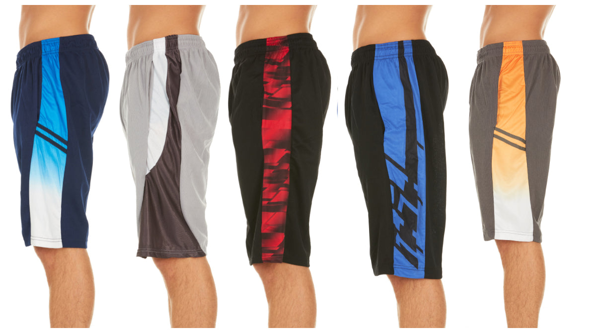 (5-Pack) Men's Active Athletic Performance Shorts