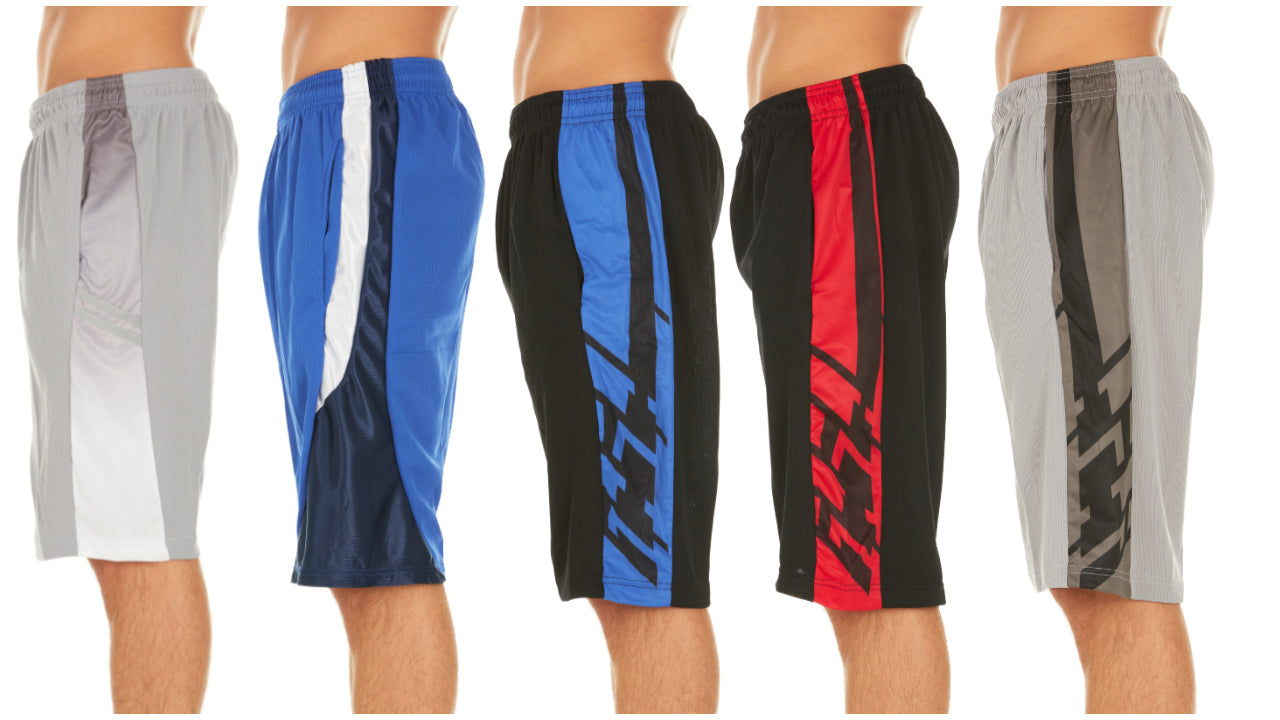 (5-Pack) Men's Active Athletic Performance Shorts