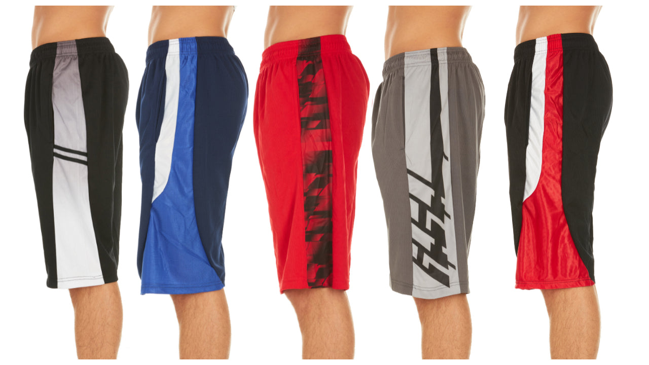 (5-Pack) Men's Active Athletic Performance Shorts