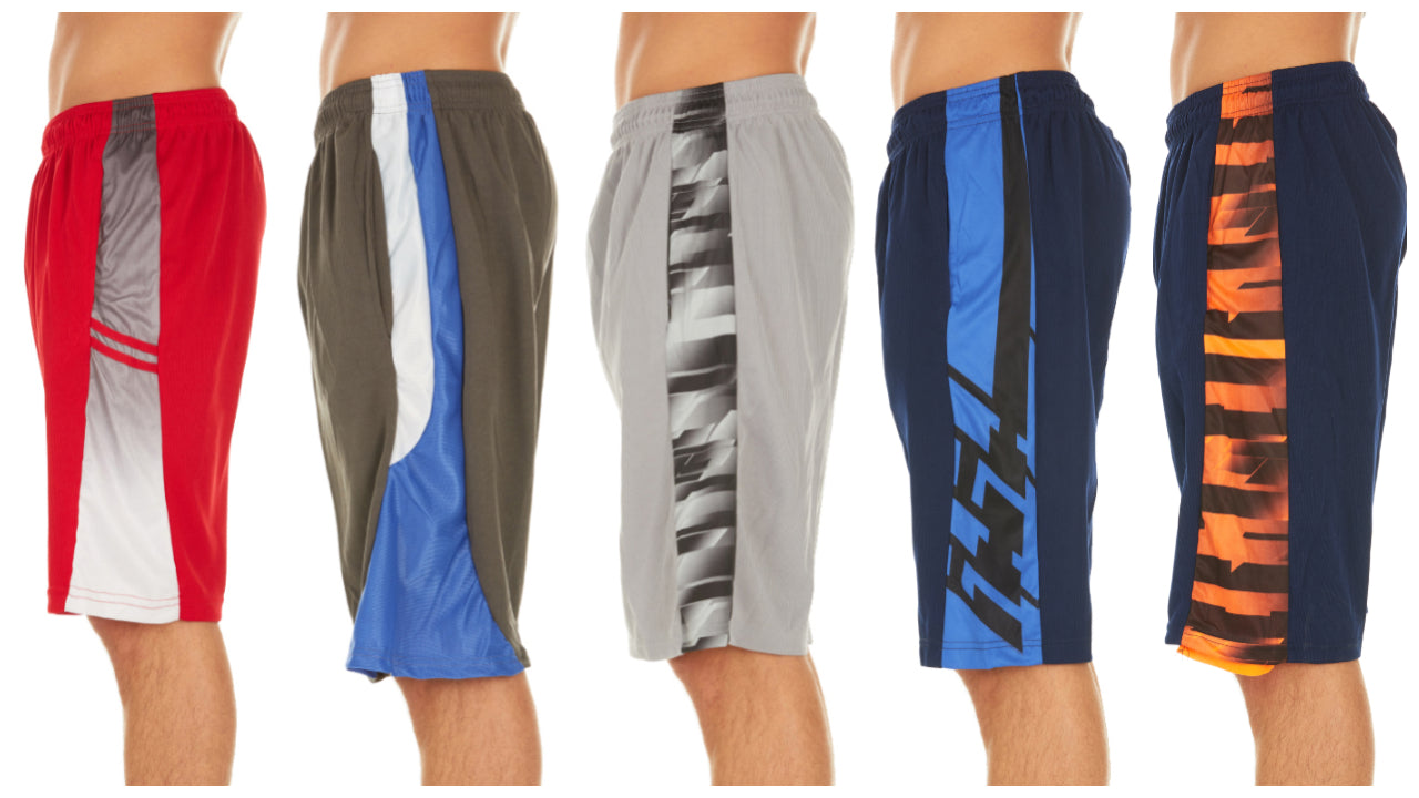 (5-Pack) Men's Active Athletic Performance Shorts