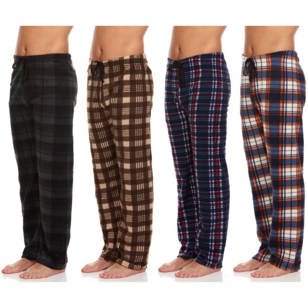 (4-Pack) Men's Micro Fleece Lounge Pajama Pants