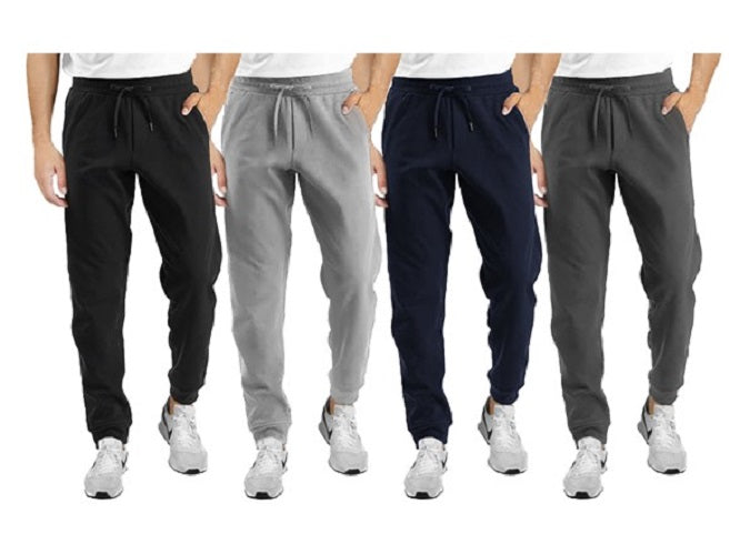 {4-Pack} Men's French Terry Joggers With Pockets (S-3XL)