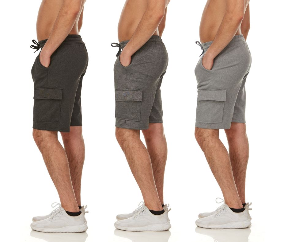 Men's Moisture-Wicking Cargo Shorts (3-Pack)