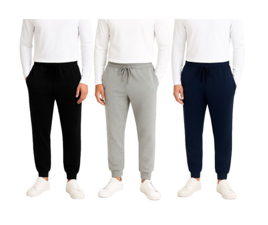 {3-Pack} Men's French Terry Joggers With Pockets (S-3XL)