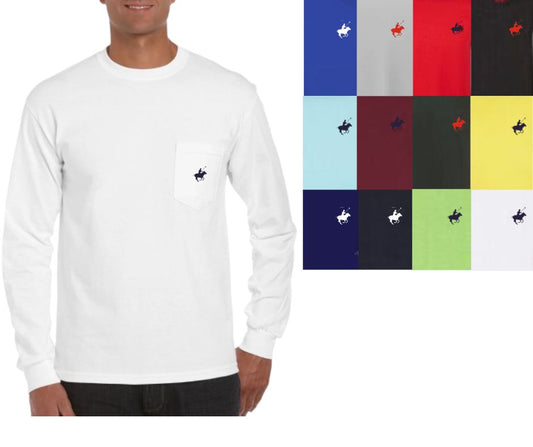 4-Pack) Men's Cotton Long Sleeve T-Shirts With Chest Pocket