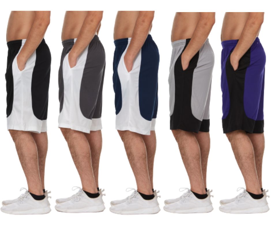 {5-Pack} Men's Active Athletic Performance Shorts