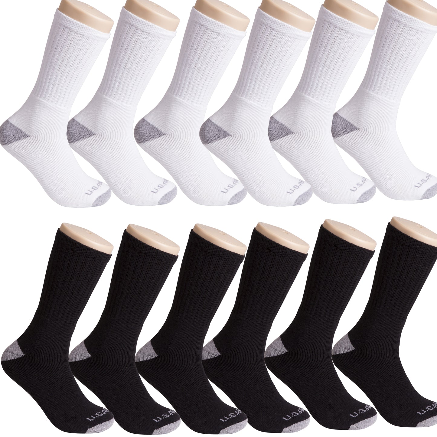 (12-Pairs) U.S. ARMY Tri-Blend Crew, Quarter, or No Show Socks