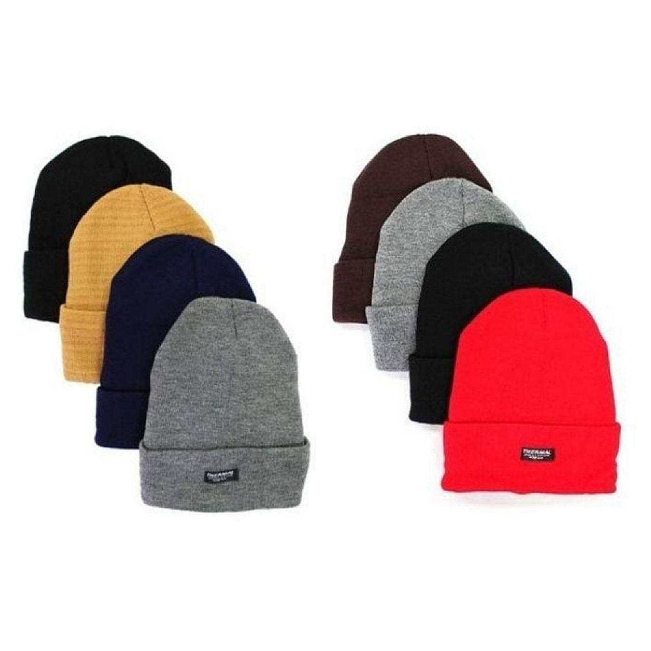 Unisex Fleece-Lined Winter Hat (4-Pack)