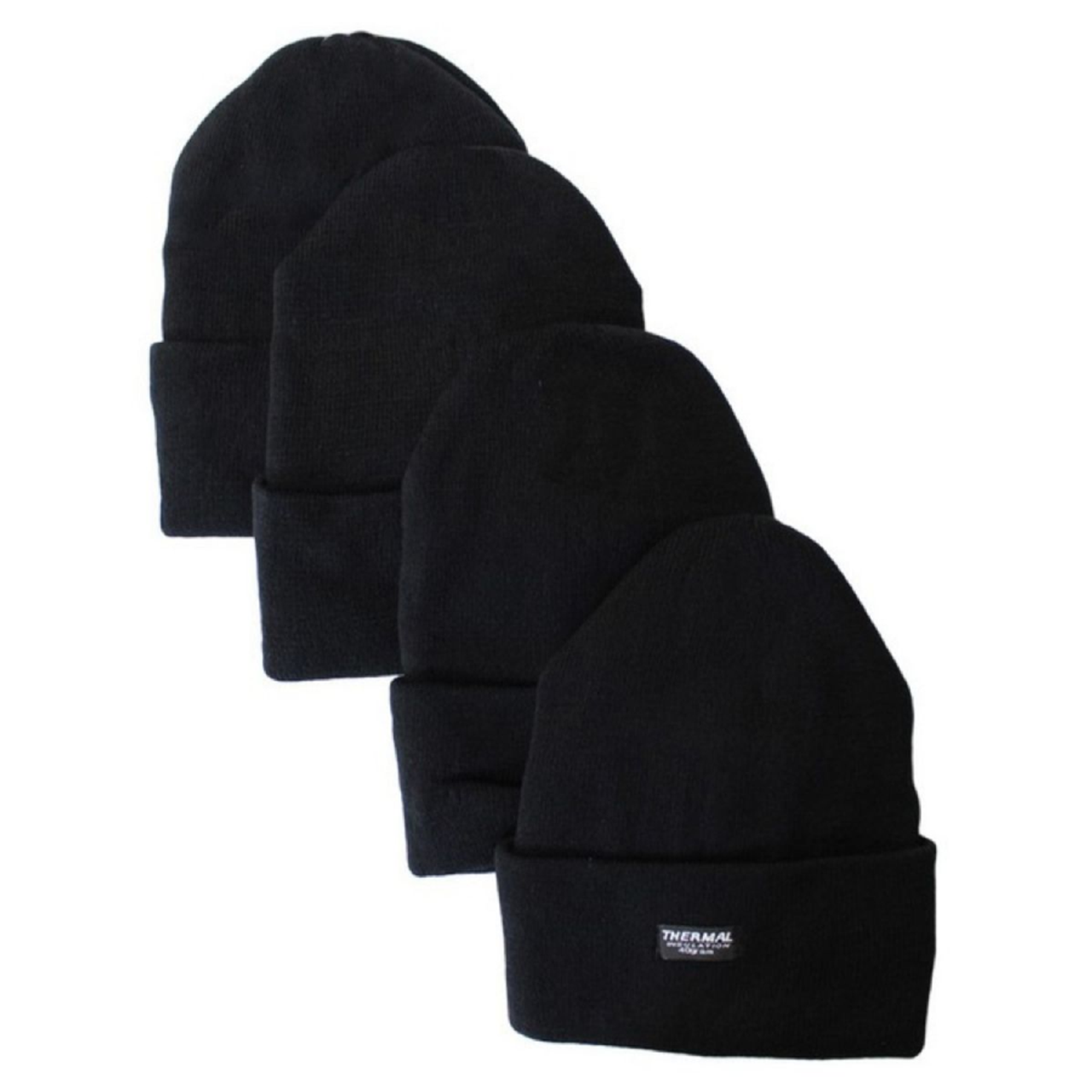 Unisex Fleece-Lined Winter Hat (4-Pack)