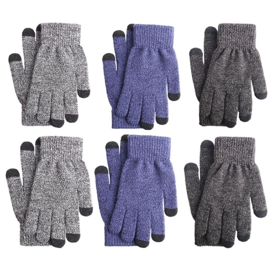 Marled Touchscreen Winter Gloves (6-Pairs)