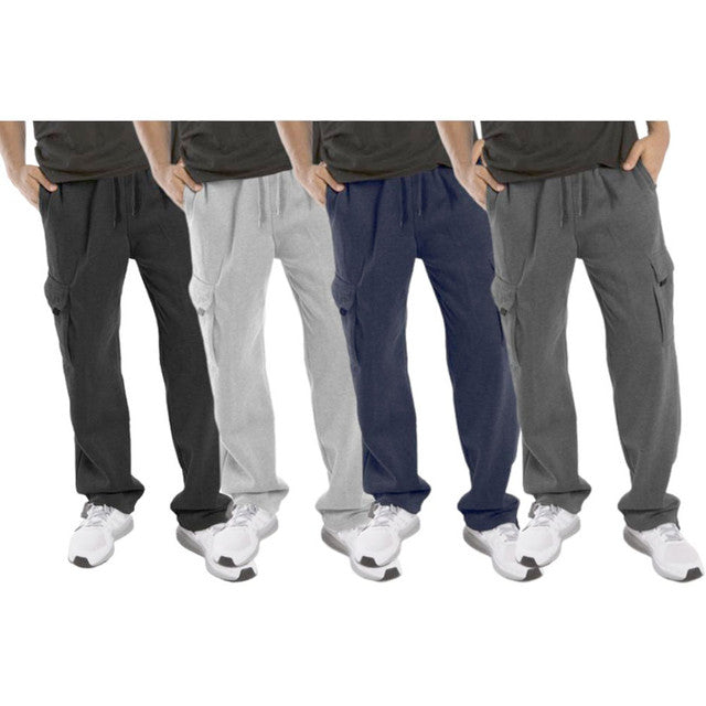 Men's Heavyweight Fleece Cargo Sweatpants (3-Pack)