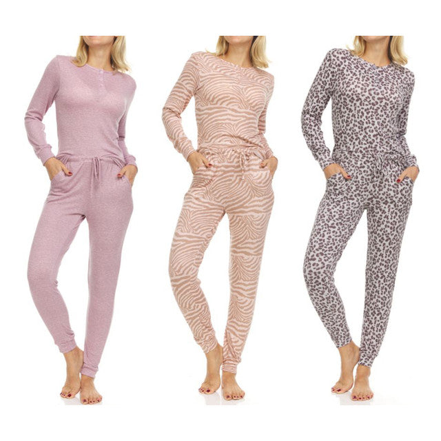 {4-Piece} Women's Ultra-Soft Long Sleeve Pajama Sets