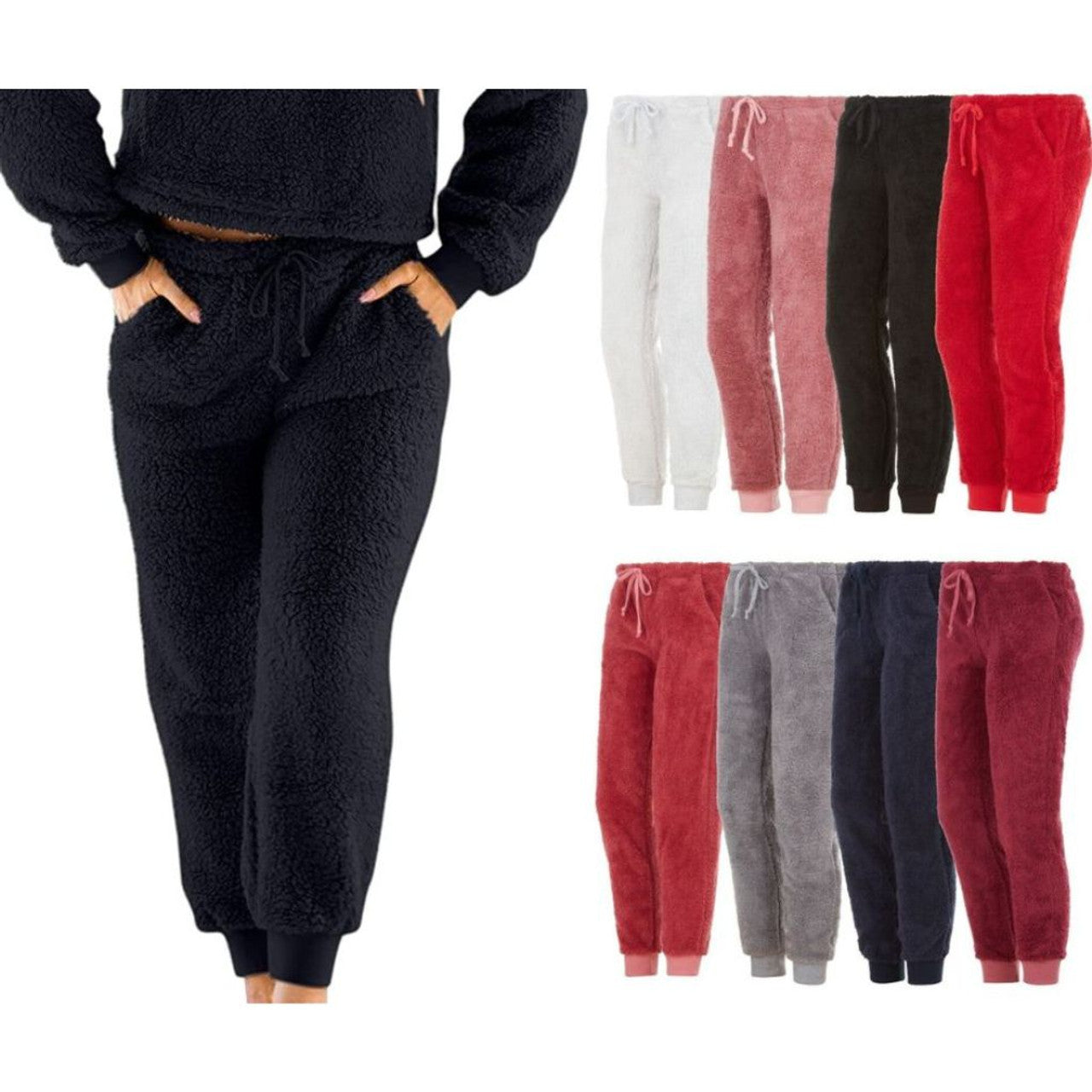 Women's Sherpa Plush Jogger Pants (2-Pack)