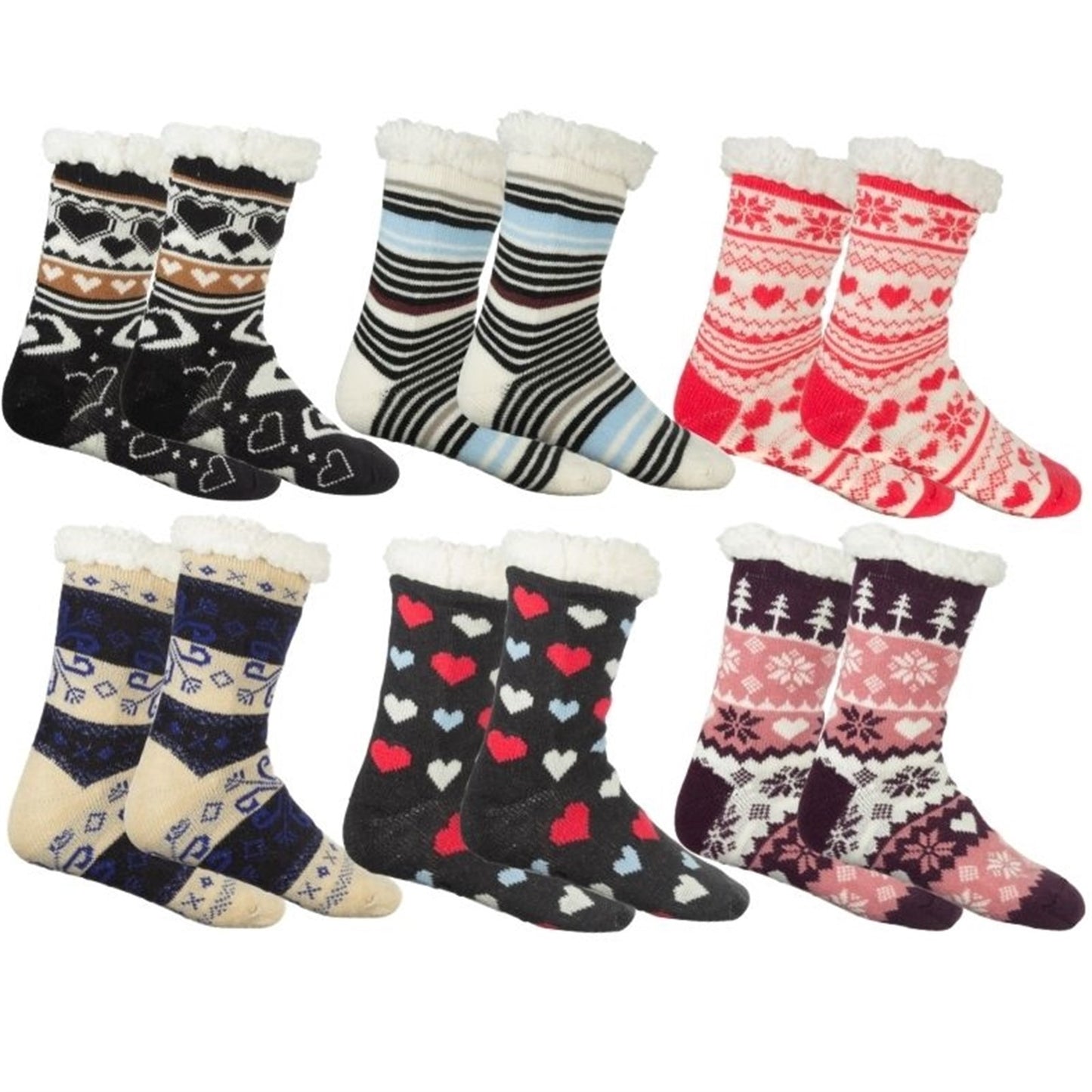 Women's Assorted Soft Sherpa Slipper Socks (3-Pairs)